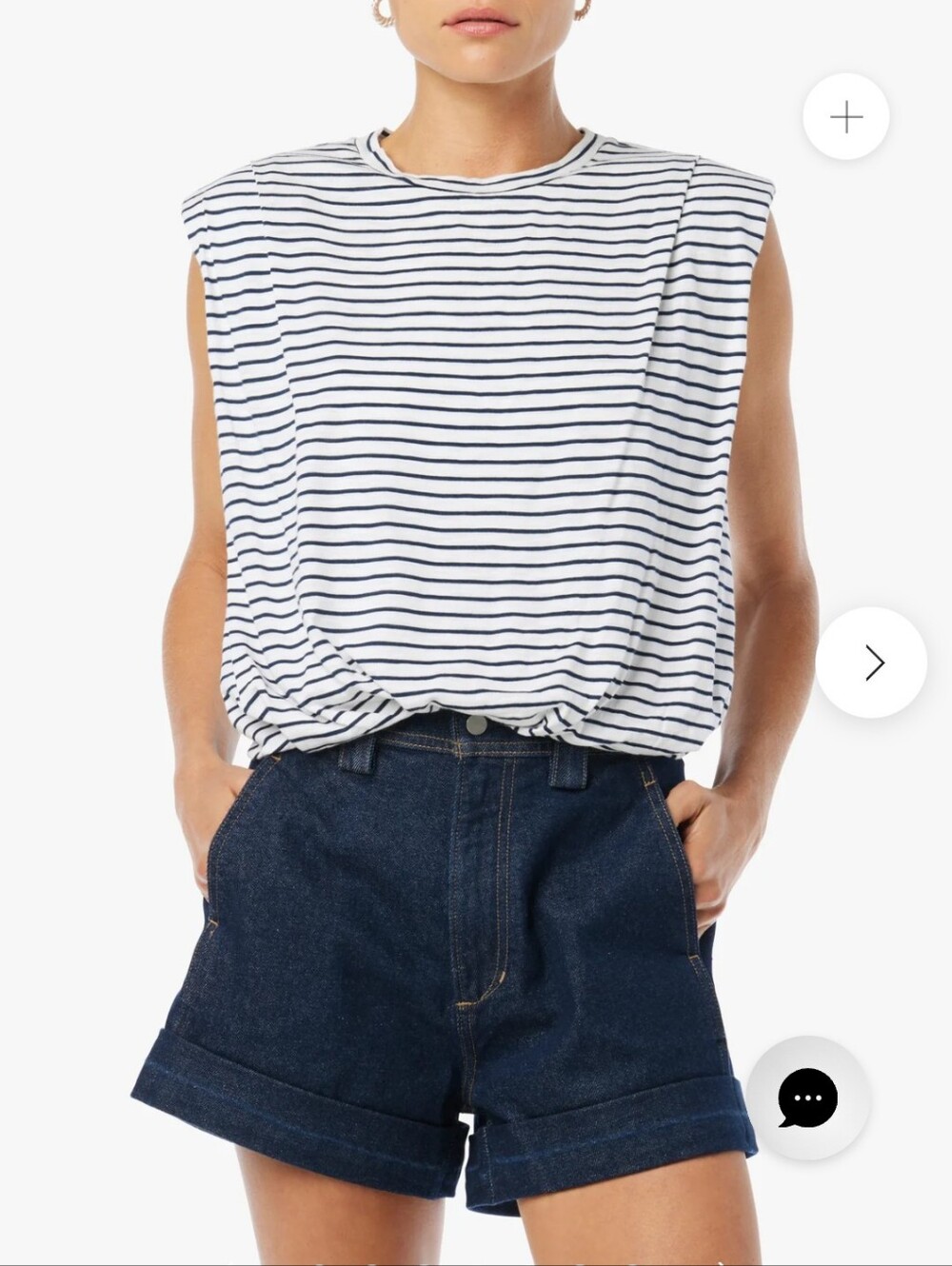 Joes's Jeans New Yellow Striped Arden Padded Shoulder Bubble Tee Top